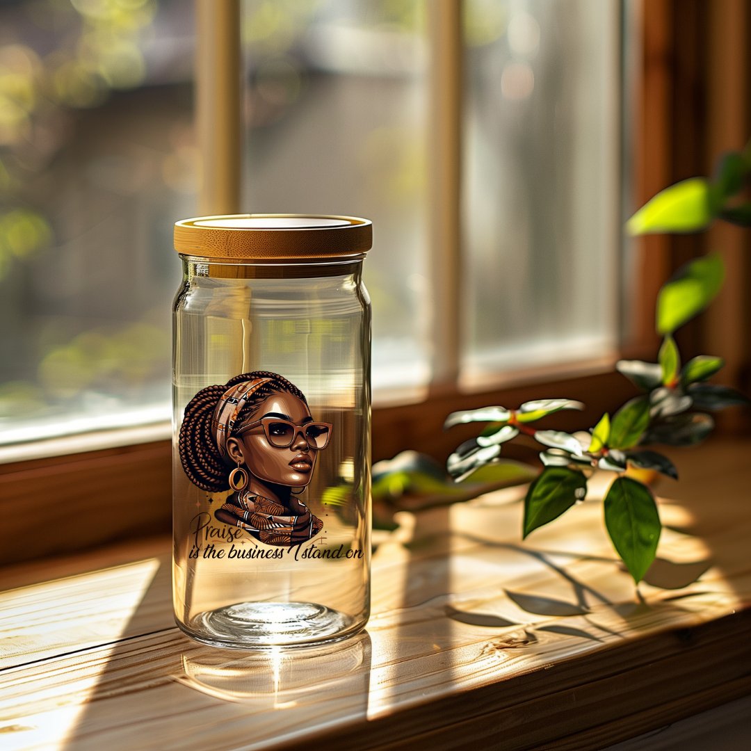 "Queen of Faith Glass Tumbler"