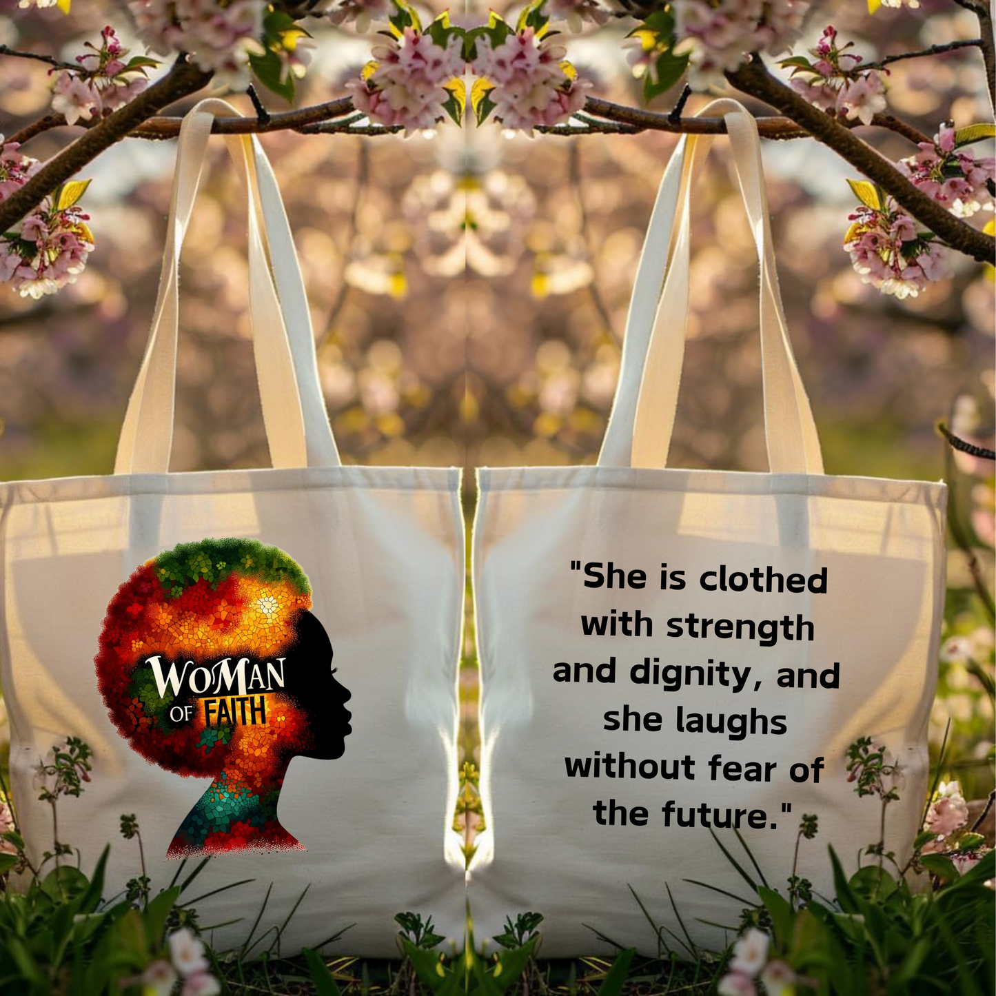 Woman of Faith Canvas Tote Bag