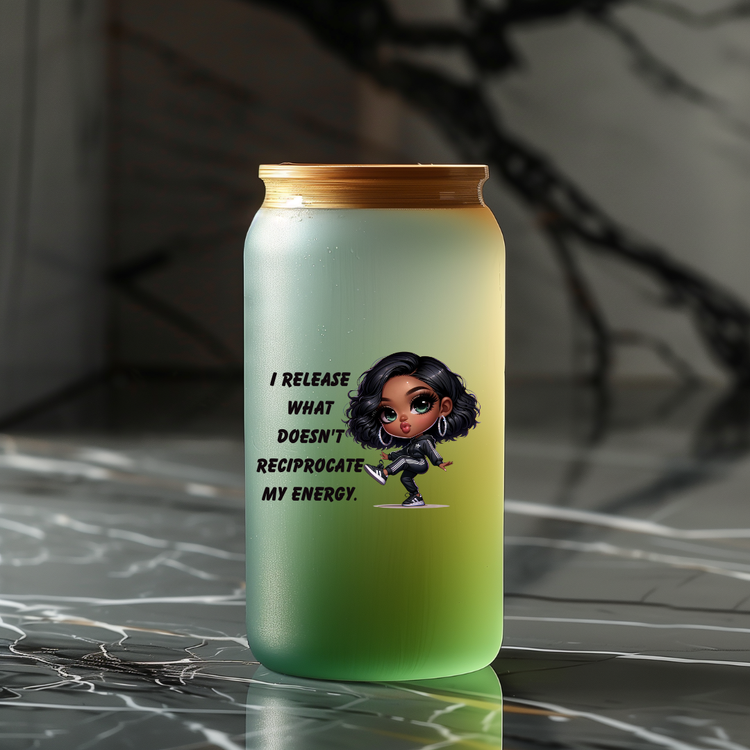 "Queen of Faith Glass Tumbler"