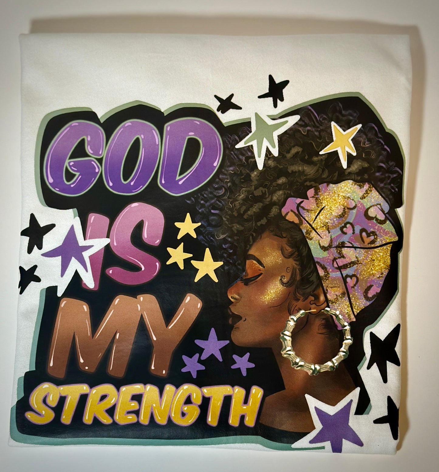 God is my strength White tee