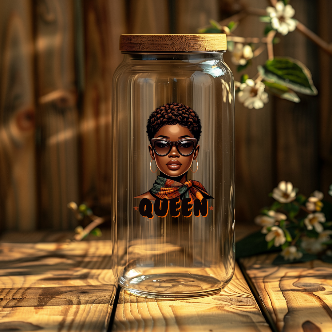 "Queen of Faith Glass Tumbler"