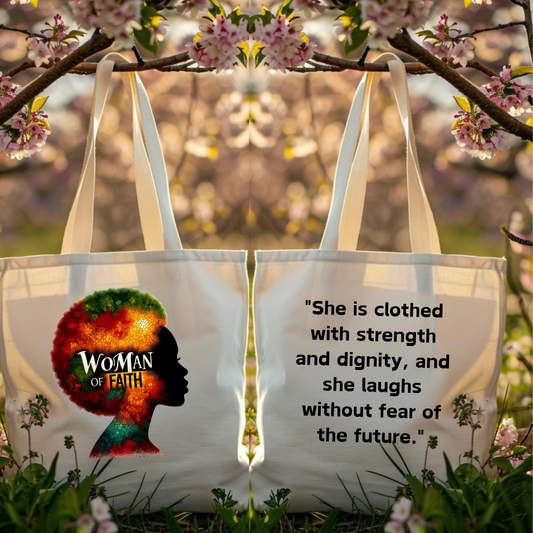 Woman of Faith Canvas Tote Bag