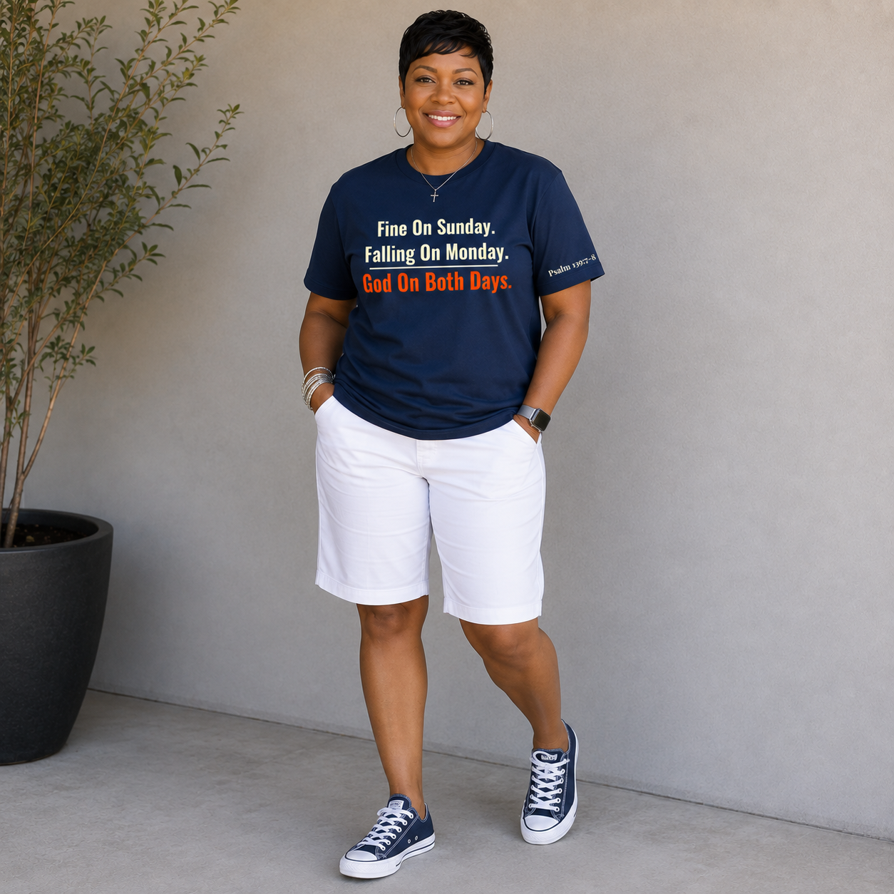 Fine On Sunday. Falling On Monday. God On Both Days. — Unisex Tee