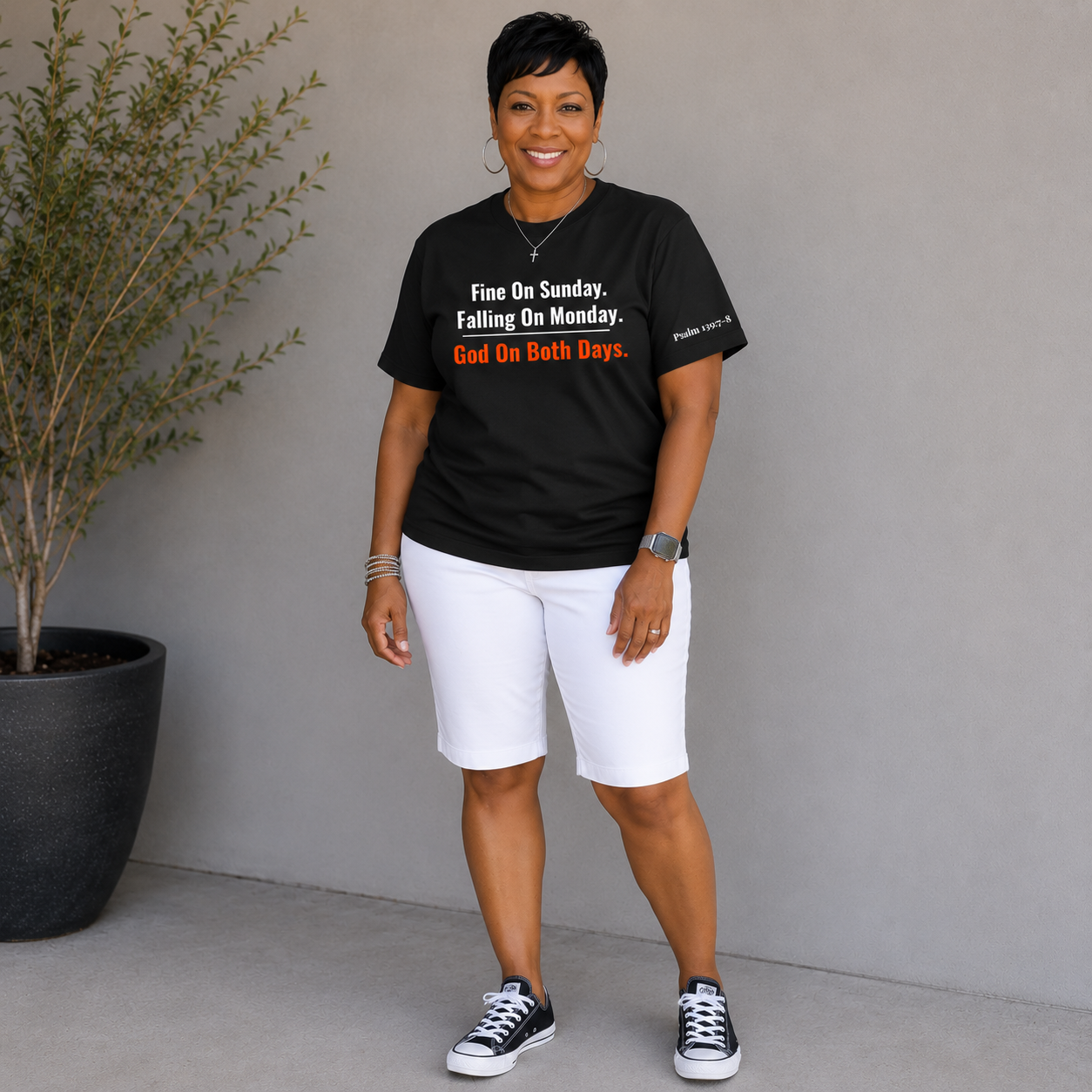 Fine On Sunday. Falling On Monday. God On Both Days. — Unisex Tee