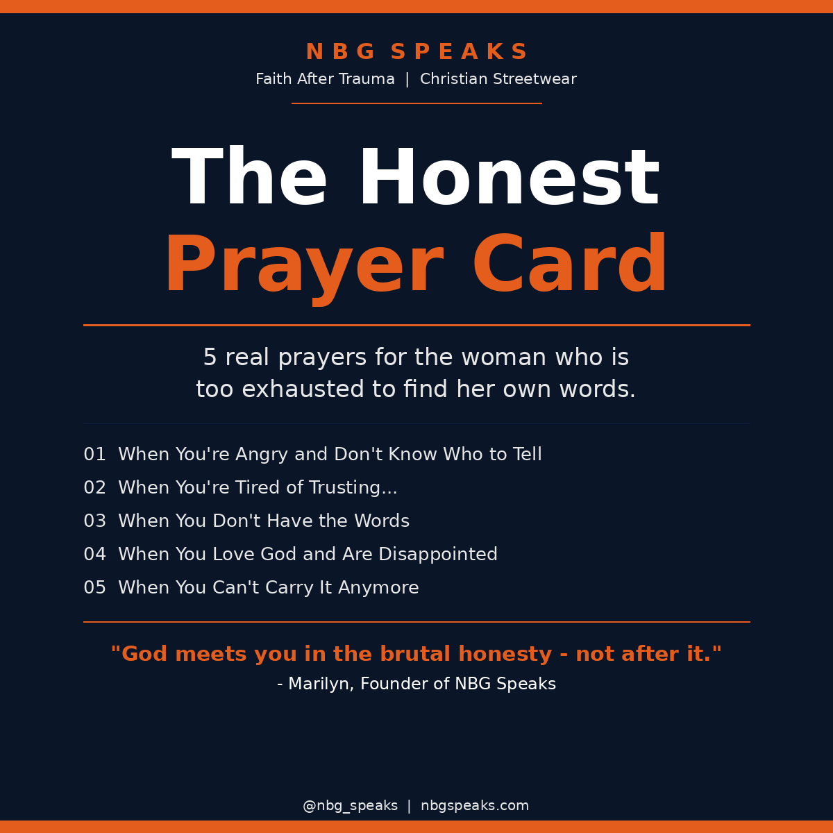 The Honest Prayer Card