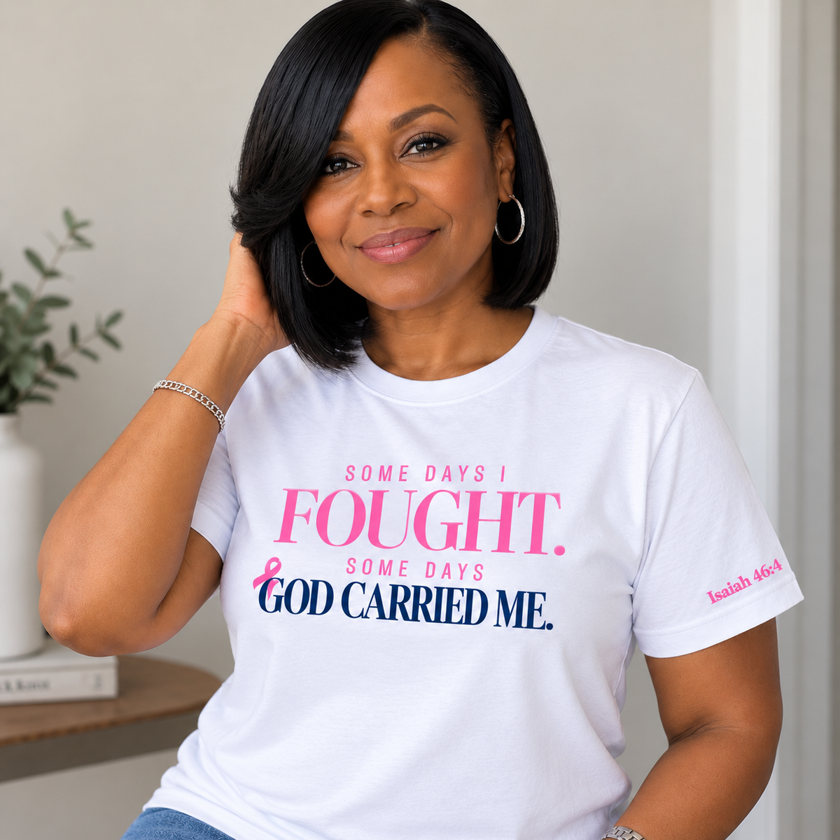 Some Days I Fought, Some Days God Carried Me — Crewneck Tee