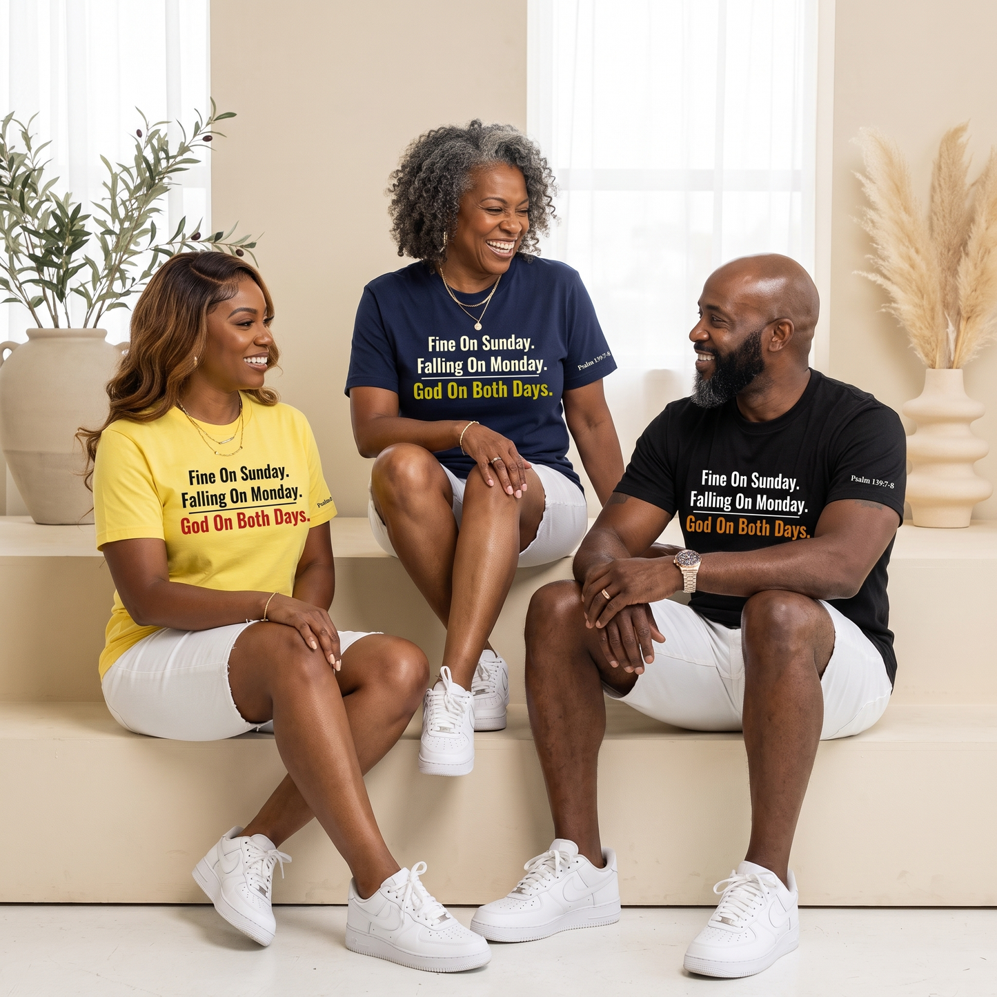 Fine On Sunday. Falling On Monday. God On Both Days. — Unisex Tee
