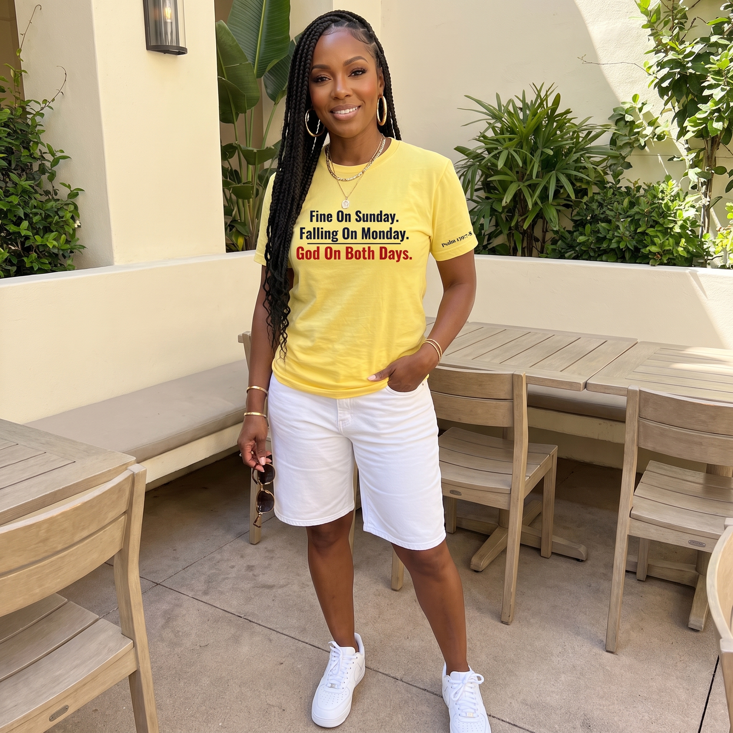 Fine On Sunday. Falling On Monday. God On Both Days. — Unisex Tee
